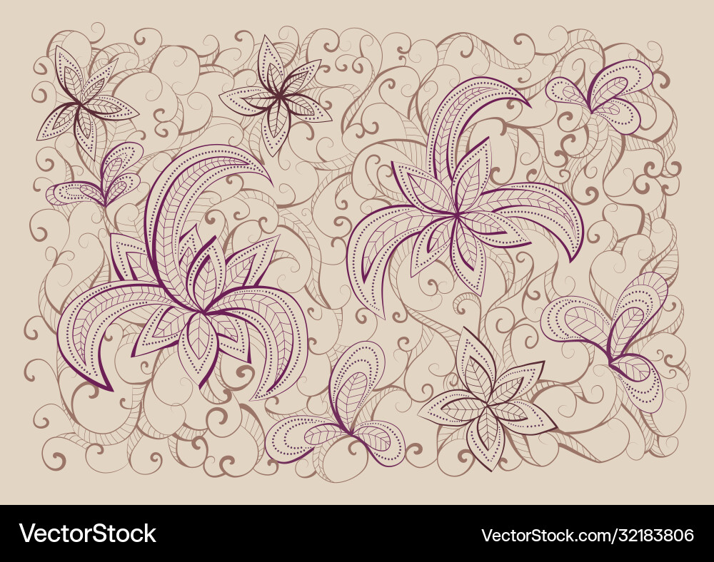 Floral hand drawn background pattern Royalty Free Vector