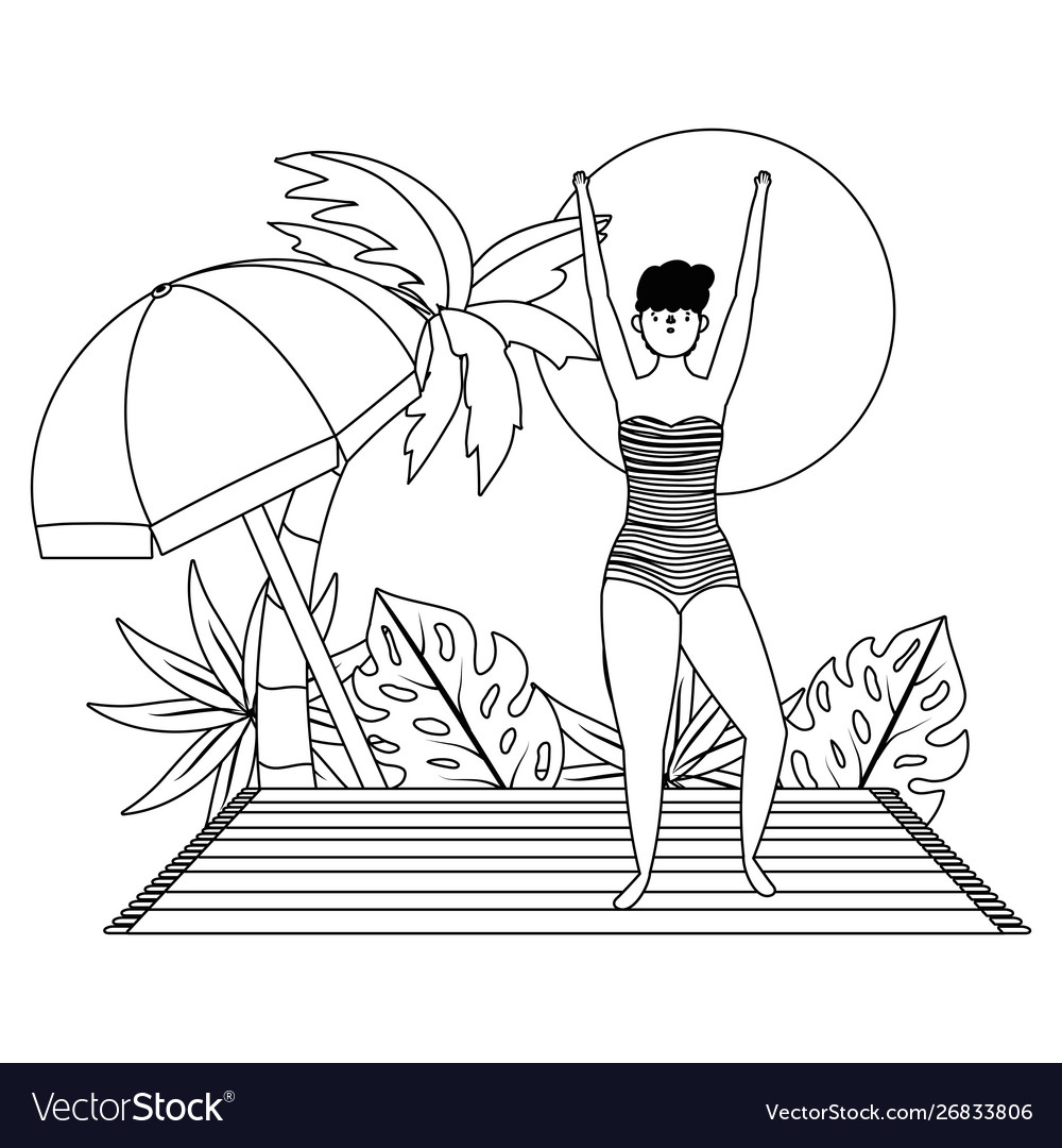 Girl with summer swimwear design