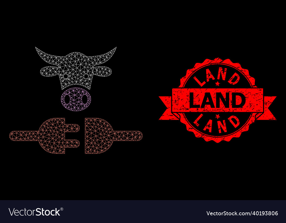 Grunge land stamp and web network farm power