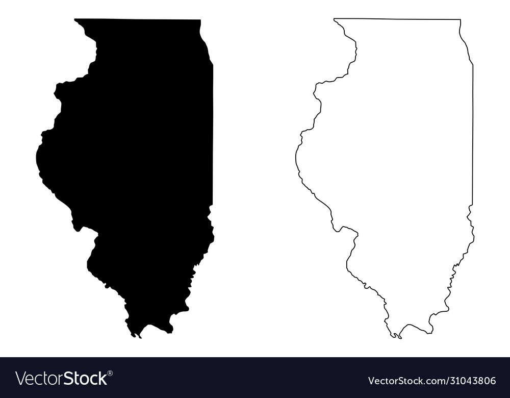 Illinois il state map usa Royalty Free Vector Image