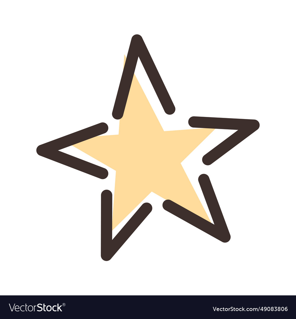 Isolated hand drawn star shape icon Royalty Free Vector