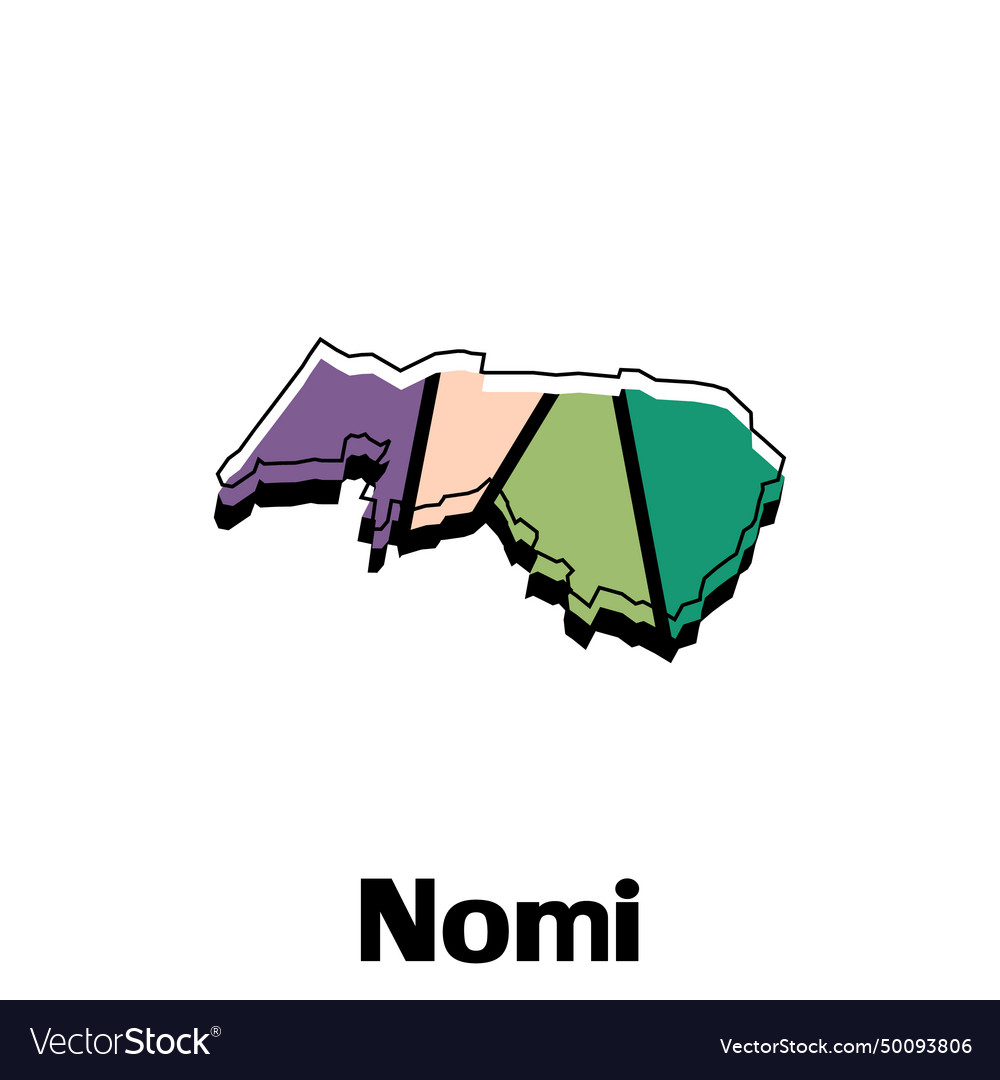 Map of nomi city - japan and infographic Vector Image