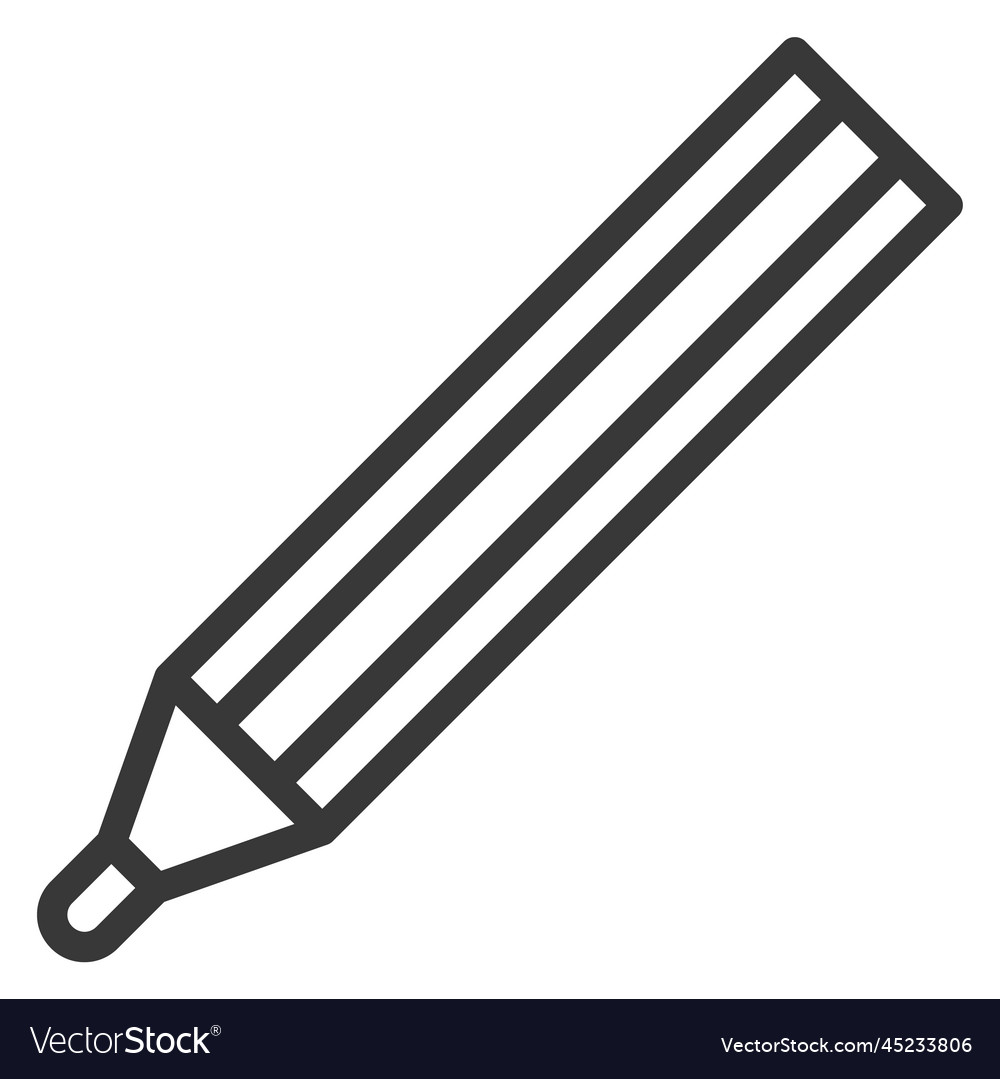 Pencil icon drawing tool black line symbol Vector Image