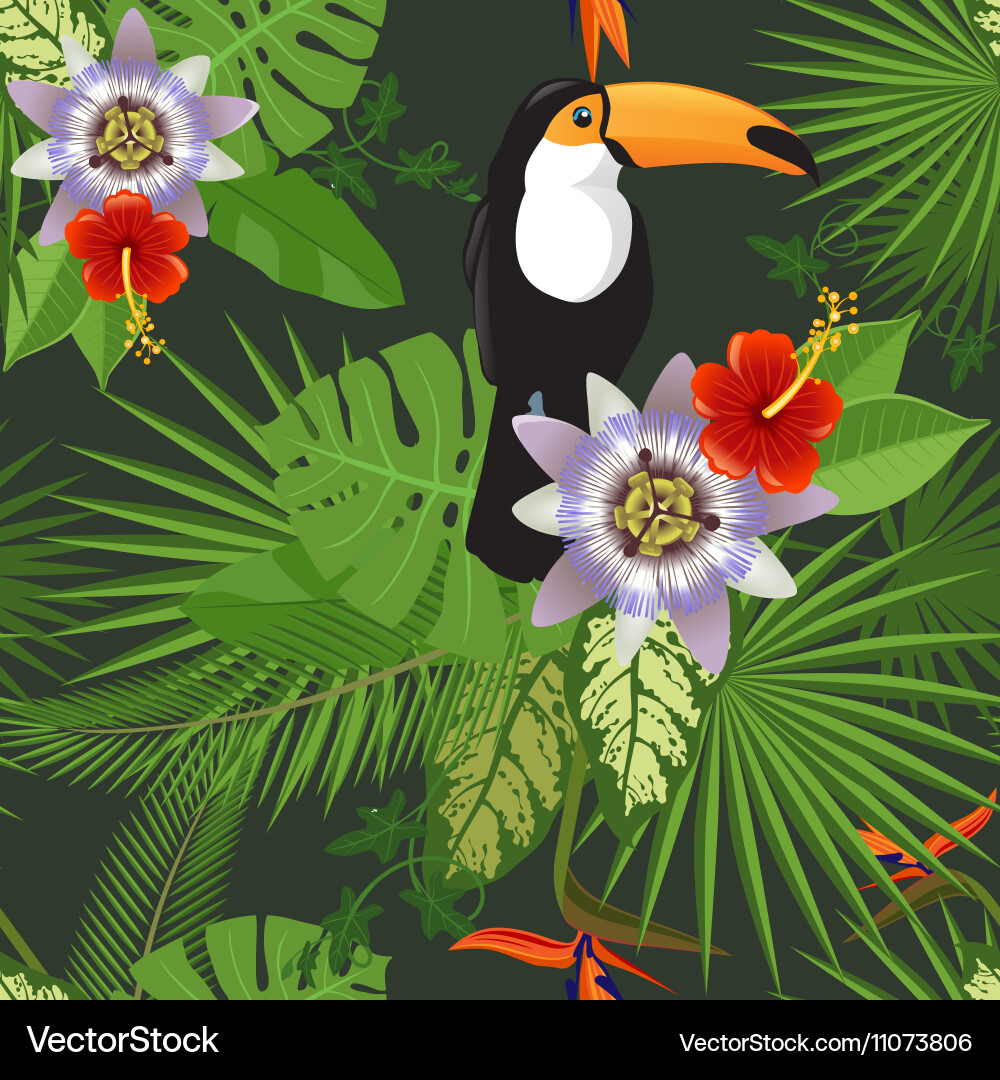 Tropical seamless pattern Royalty Free Vector Image