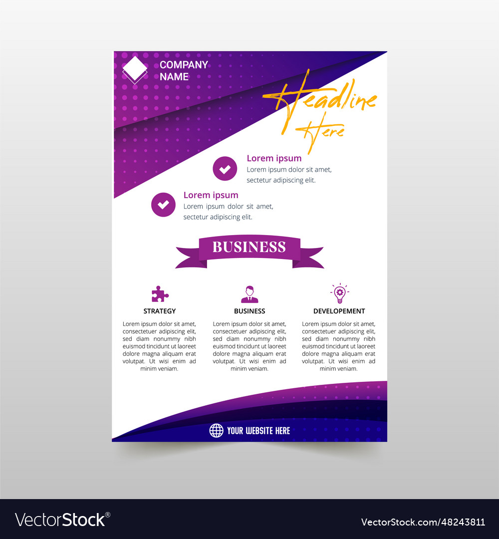 abstract-modern-blue-and-purple-flyer-template-vector-image