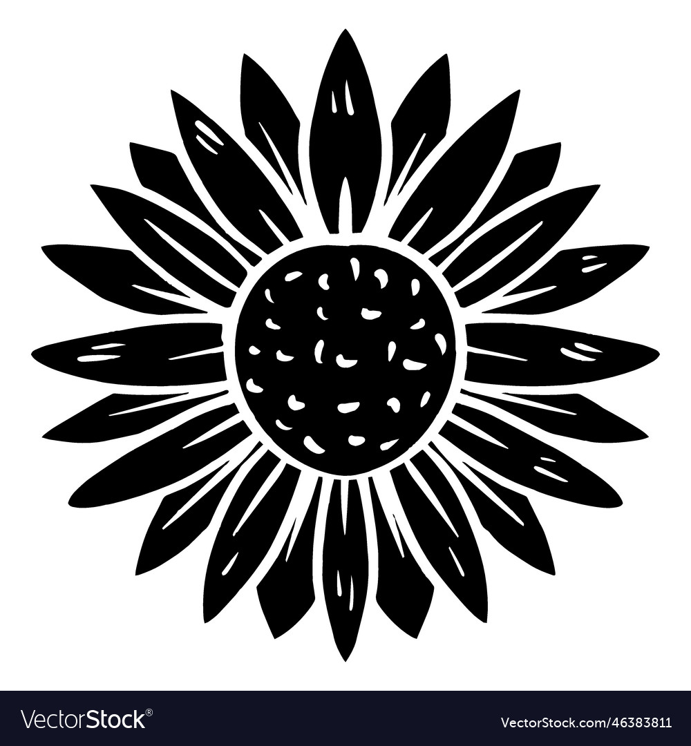 Black flower simple Royalty Free Vector Image - VectorStock