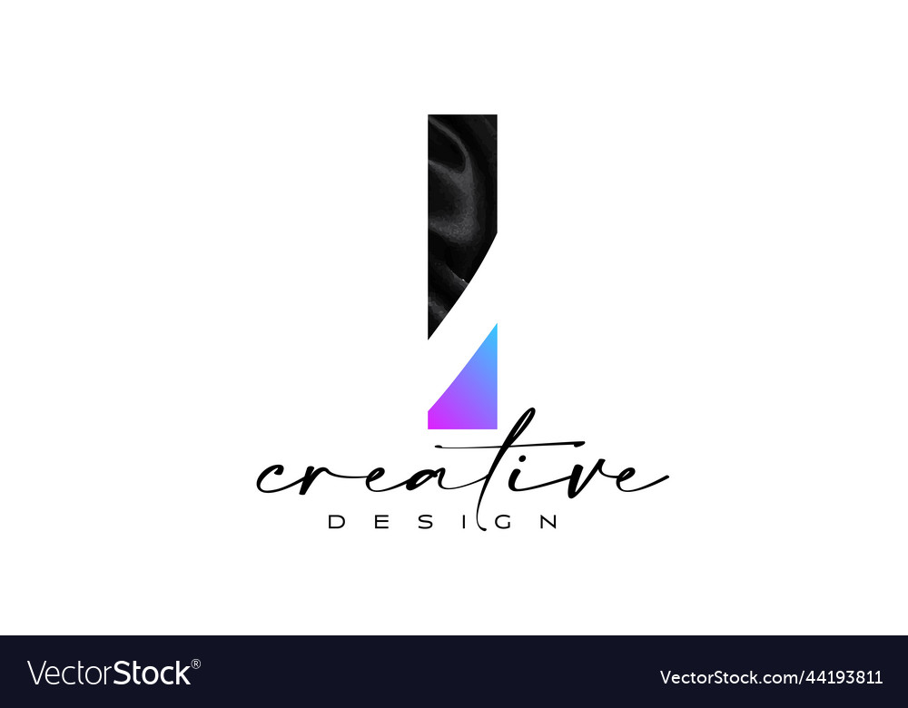 Black silk letter i logo design with textile Vector Image