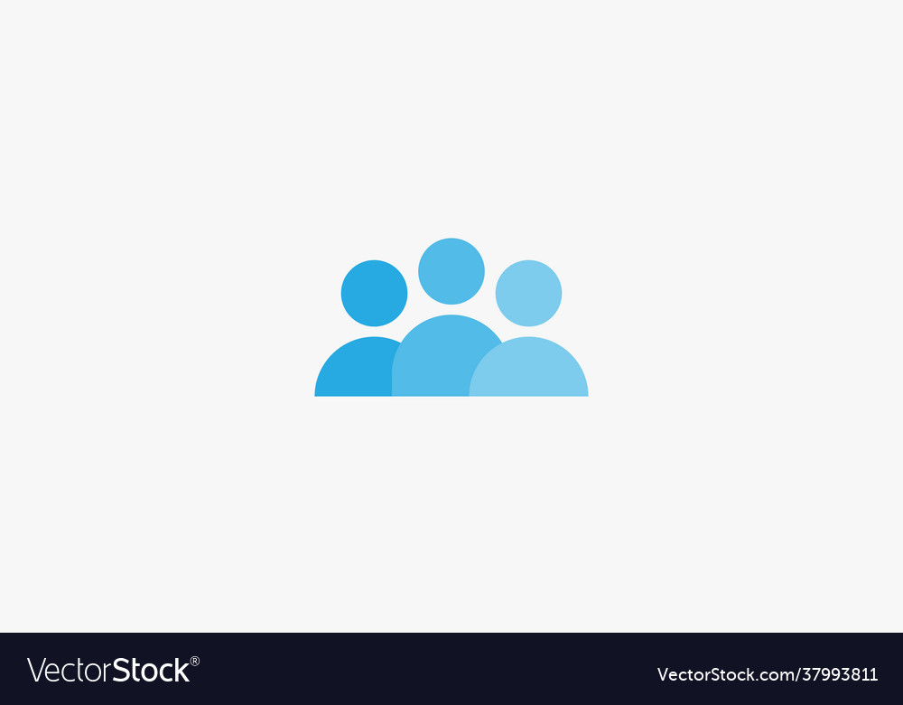 Blue people group modern icon Royalty Free Vector Image