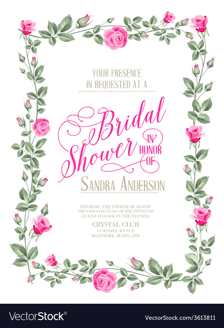 Bridal Shower Invitation Royalty Free Vector Image Bridal Shower Invitation Royalty Free