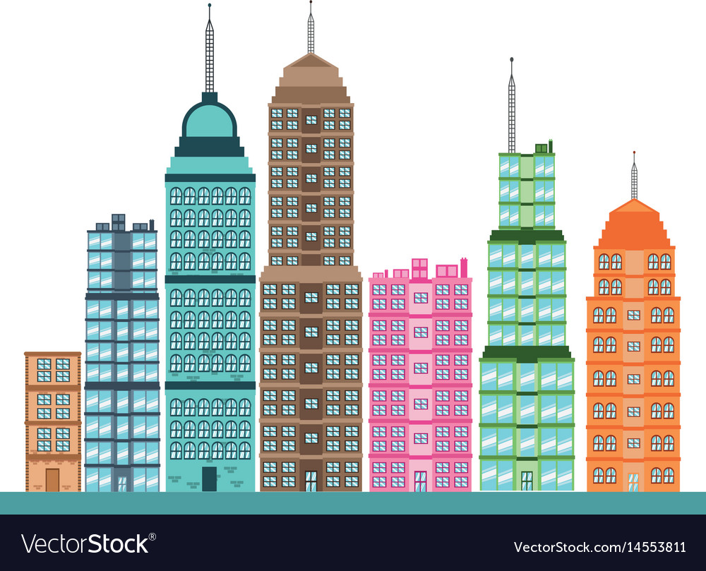 Building skyscrapers cityscape modern image Vector Image