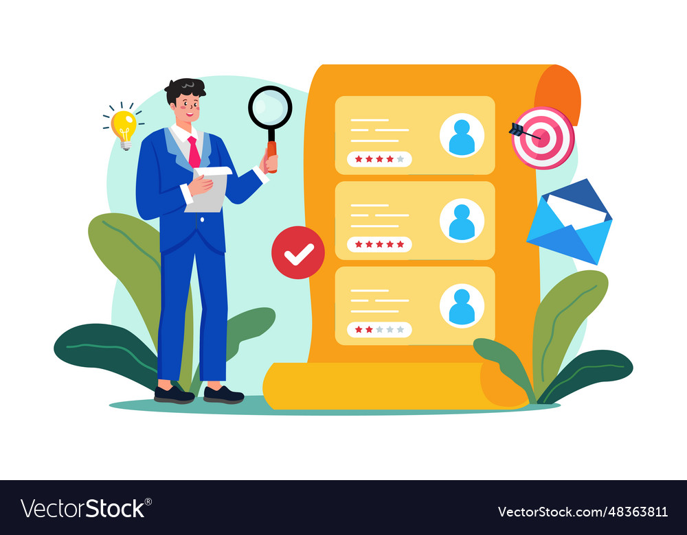 Business man report customers feedback Royalty Free Vector