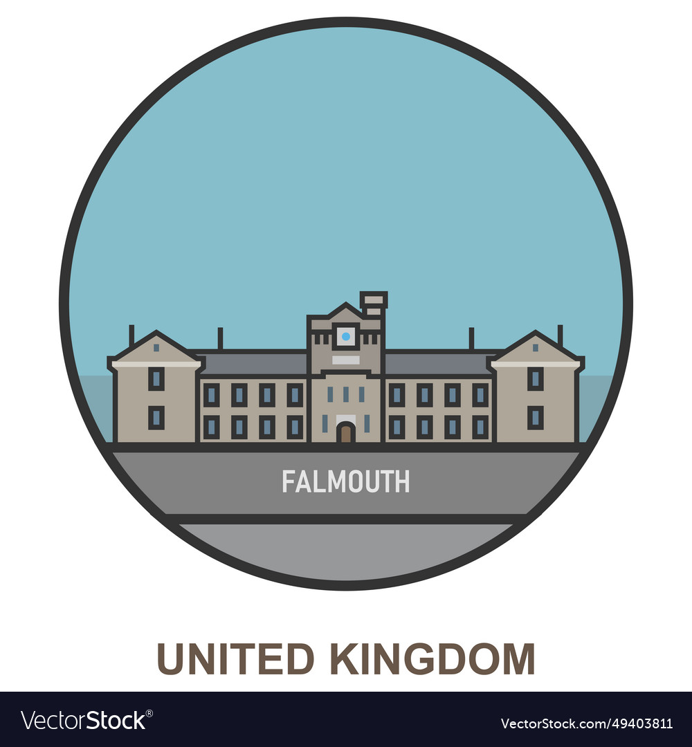 Falmouth cities and towns in united kingdom Vector Image