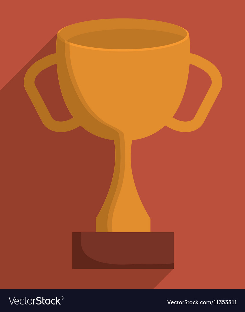 Gold trophy cup design Royalty Free Vector Image