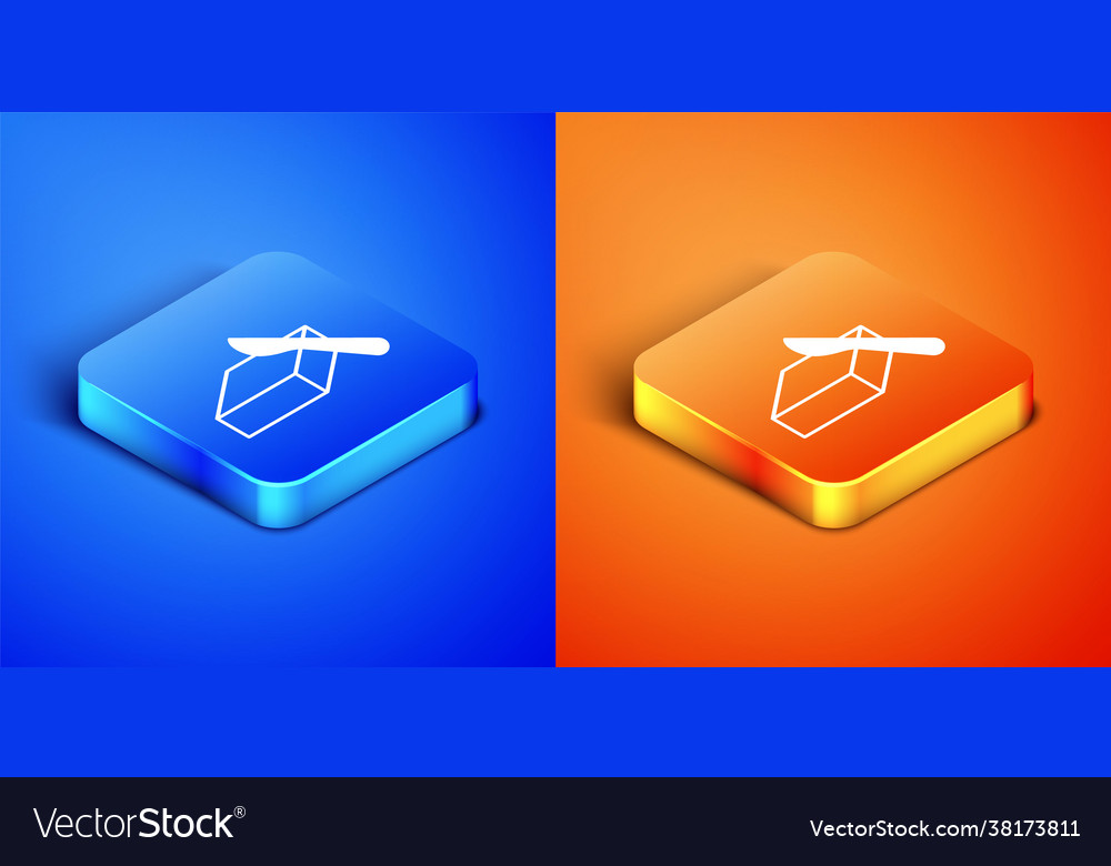 Isometric butter in a dish icon isolated