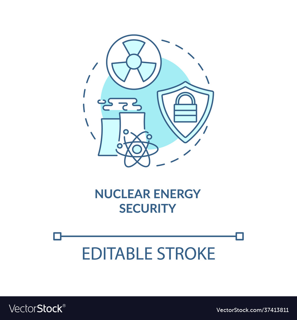 Nuclear energy security concept icon