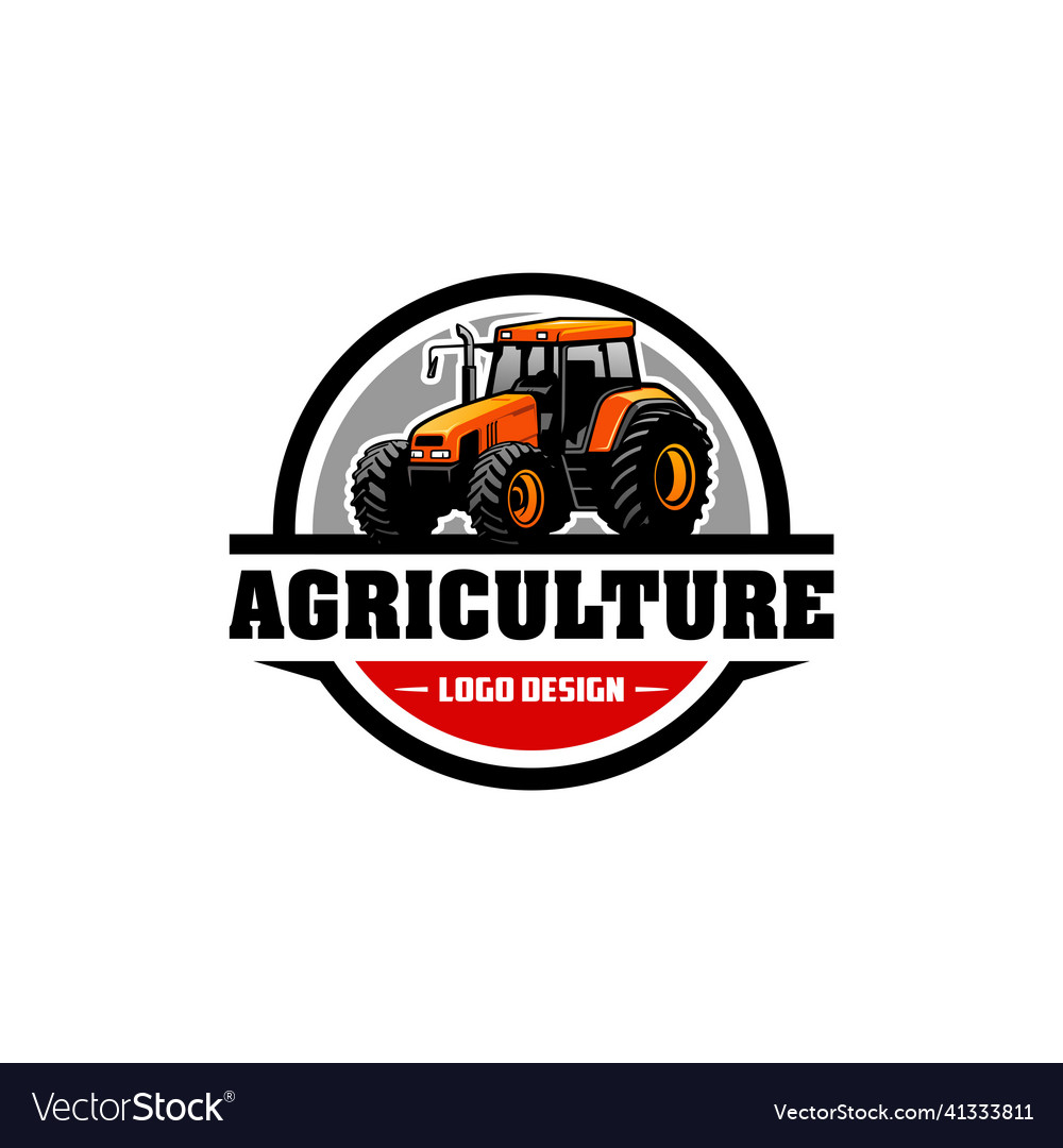 Tractor farm equipment isolated logo Royalty Free Vector