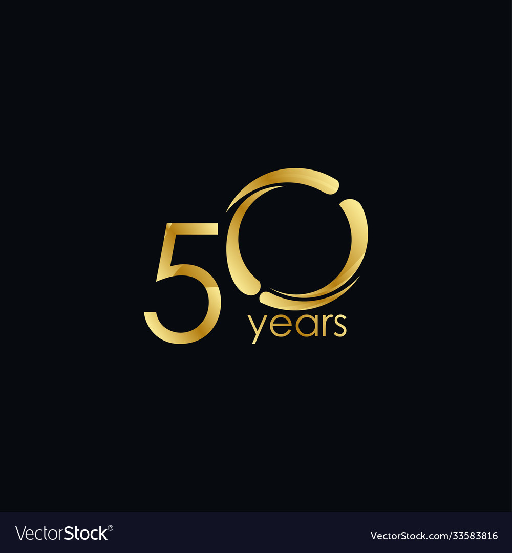 50 years anniversary celebration gold template Vector Image