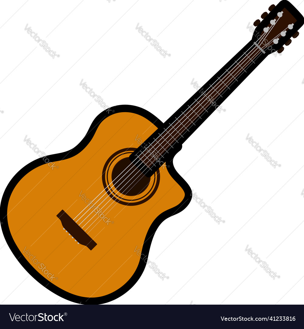 Acoustic guitar icon Royalty Free Vector Image