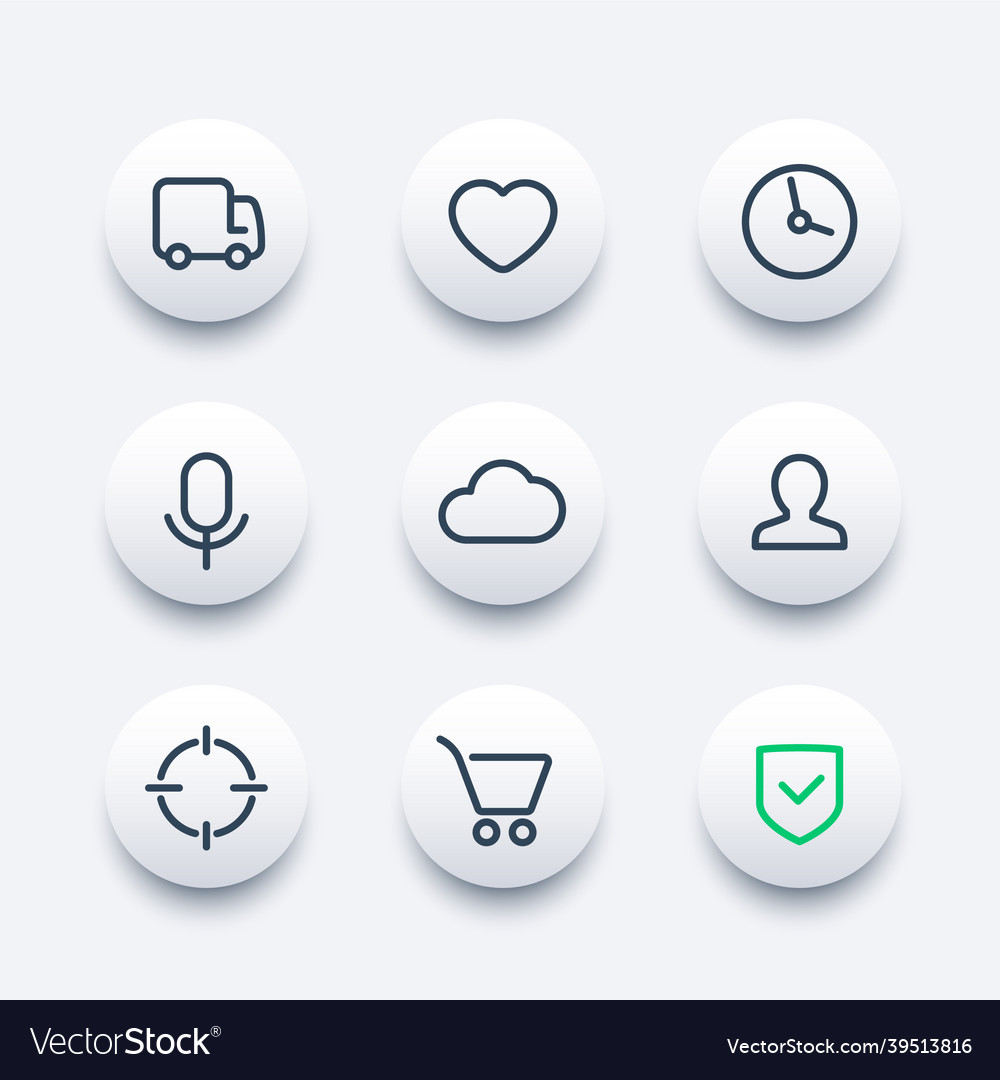 Basic web icons set line design