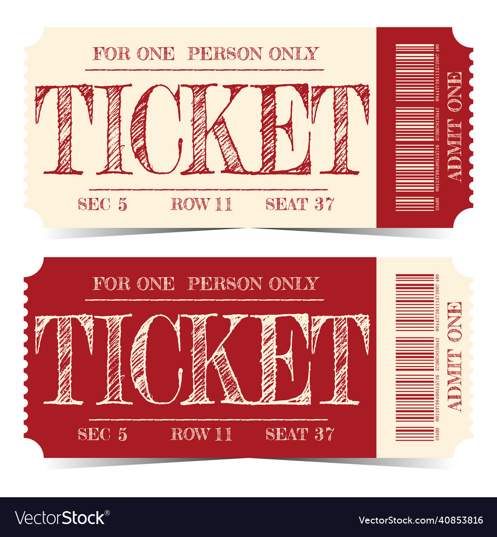 Concert theatre cinema ticket template Royalty Free Vector