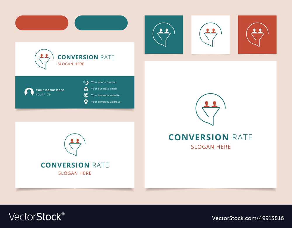 Conversion rate logo brand business card branding Vector Image