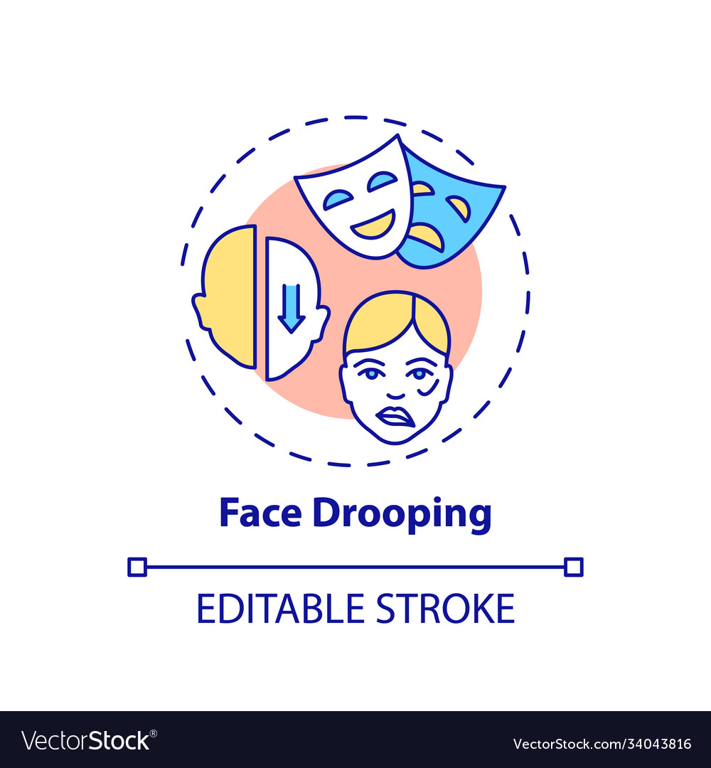 Face drooping concept icon Royalty Free Vector Image
