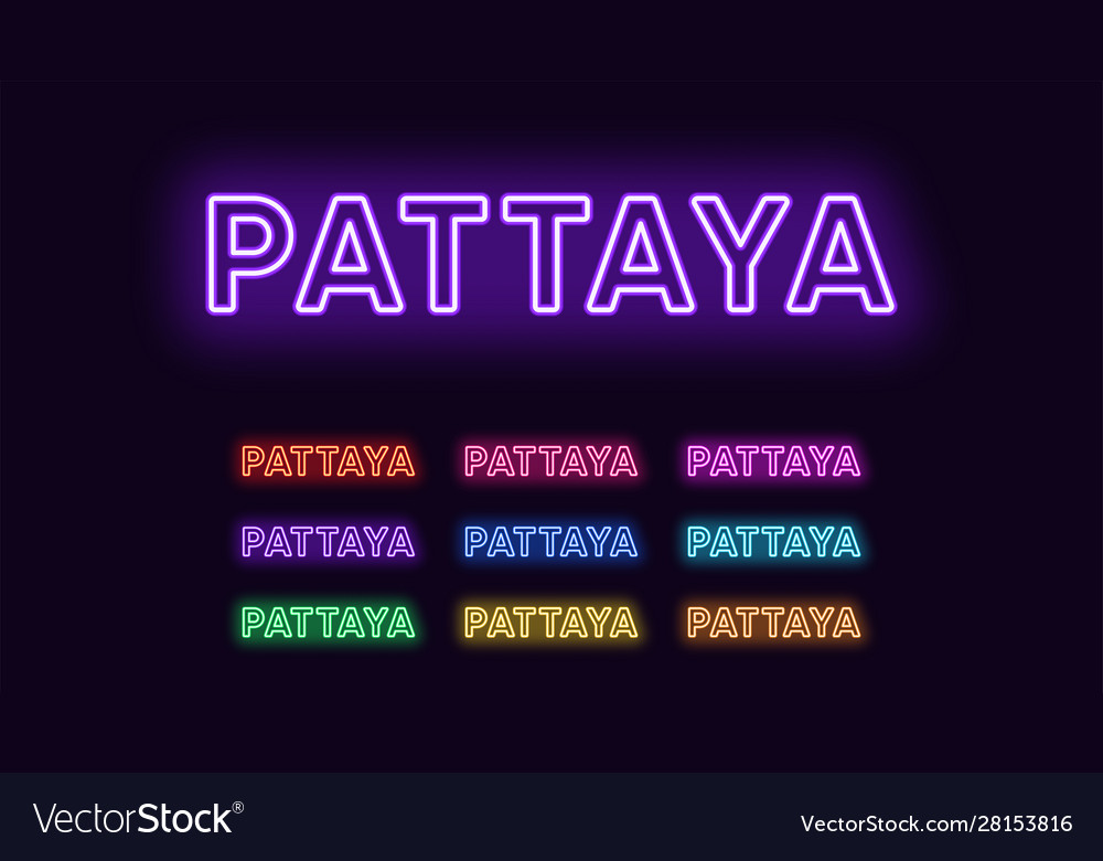 Neon pattaya name resort city in thailand