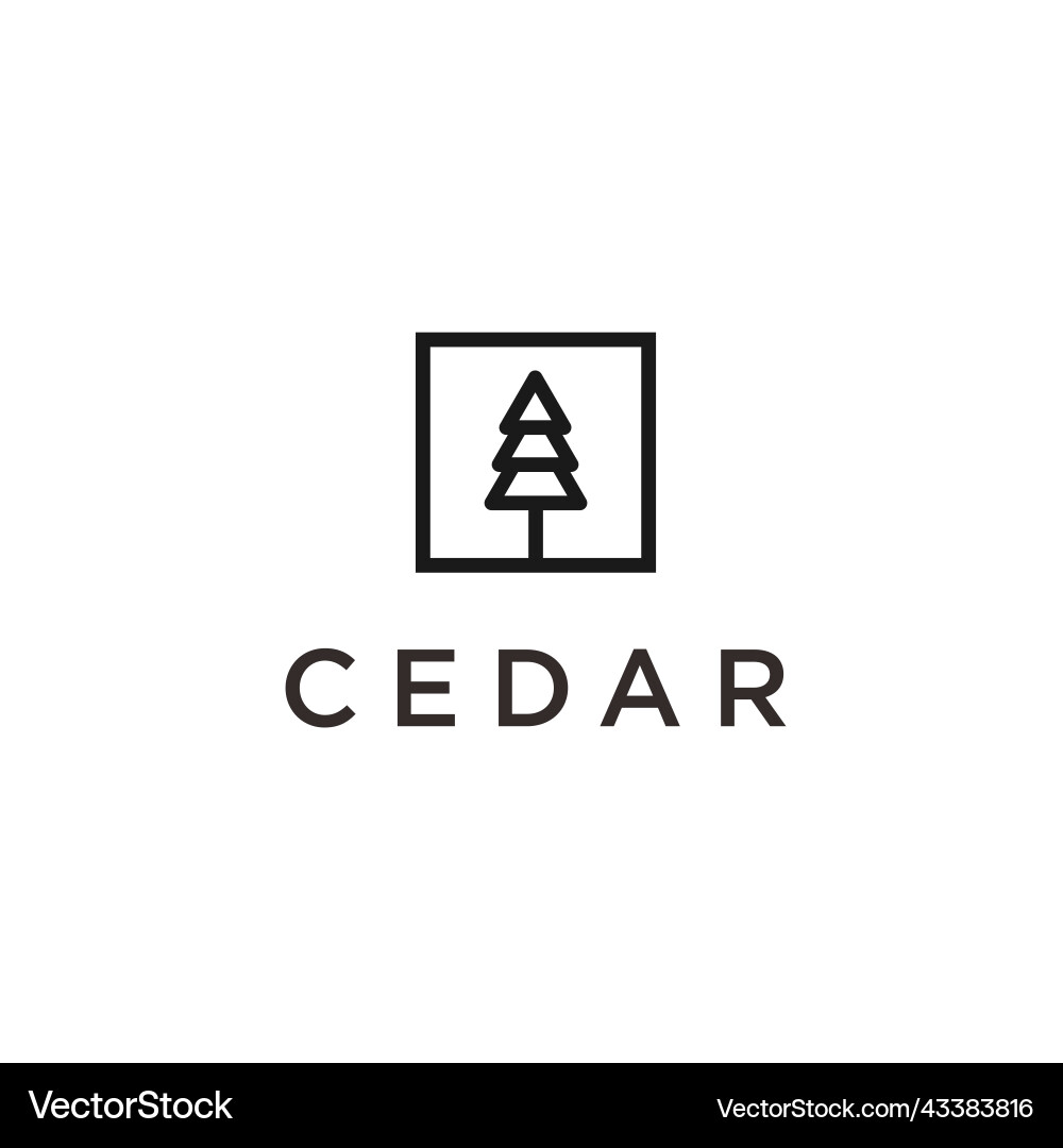 Pine tree logo design Royalty Free Vector Image