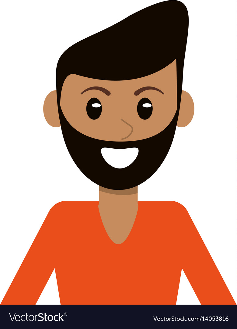 Portrait man male character smile Royalty Free Vector Image