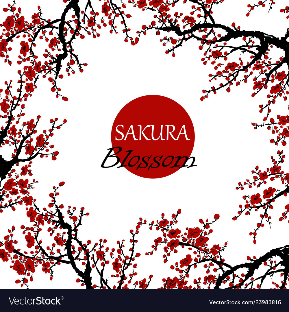 Realistic sakura blossom - japanese cherry tree