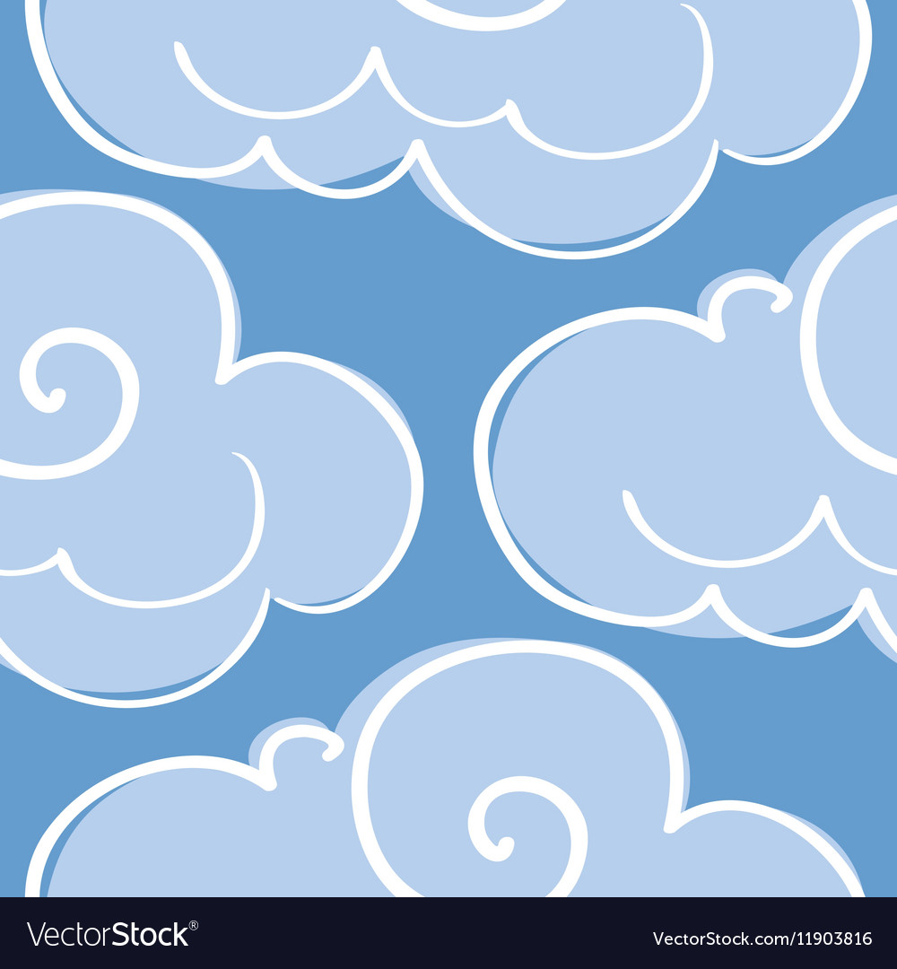 Seamless pattern with clouds