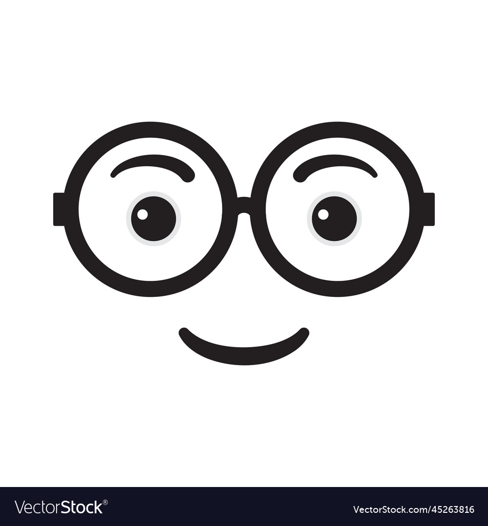 Smiling face with glasses Royalty Free Vector Image