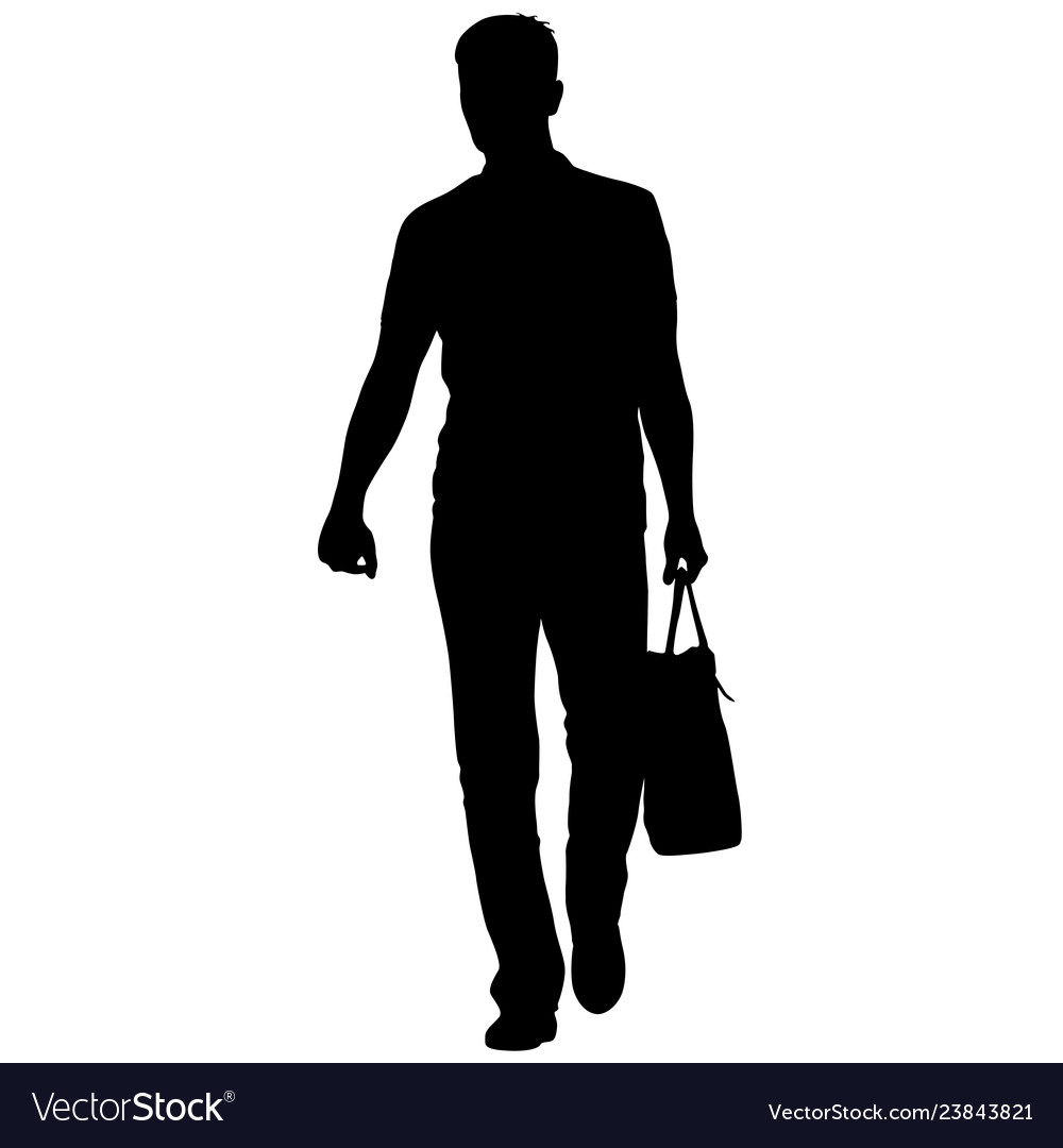 Black silhouette man standing people on white