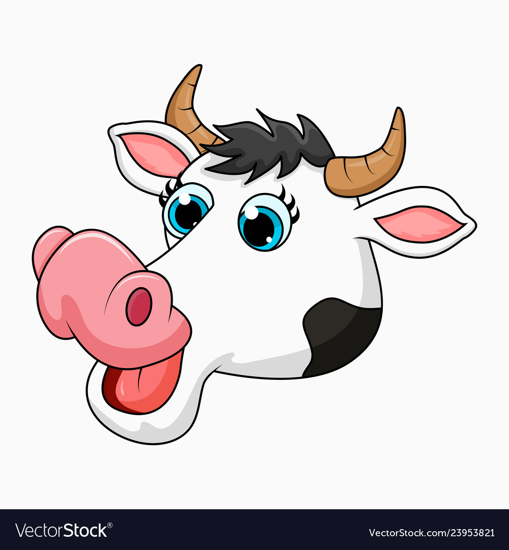 Cow Head Cartoon Images ~ Cow Cartoon Head Vector Clipart Cute ...