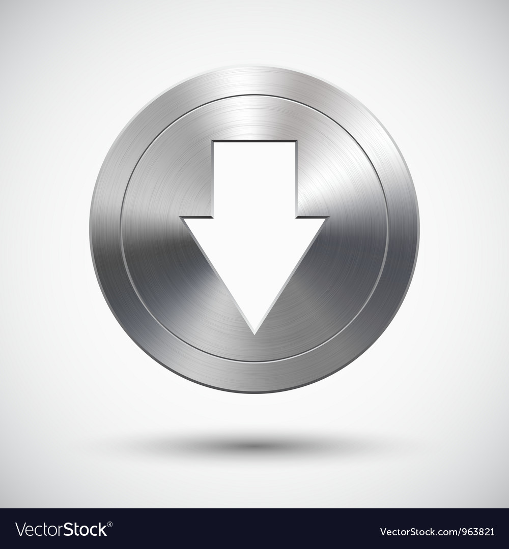 Chrome down button Royalty Free Vector Image - VectorStock