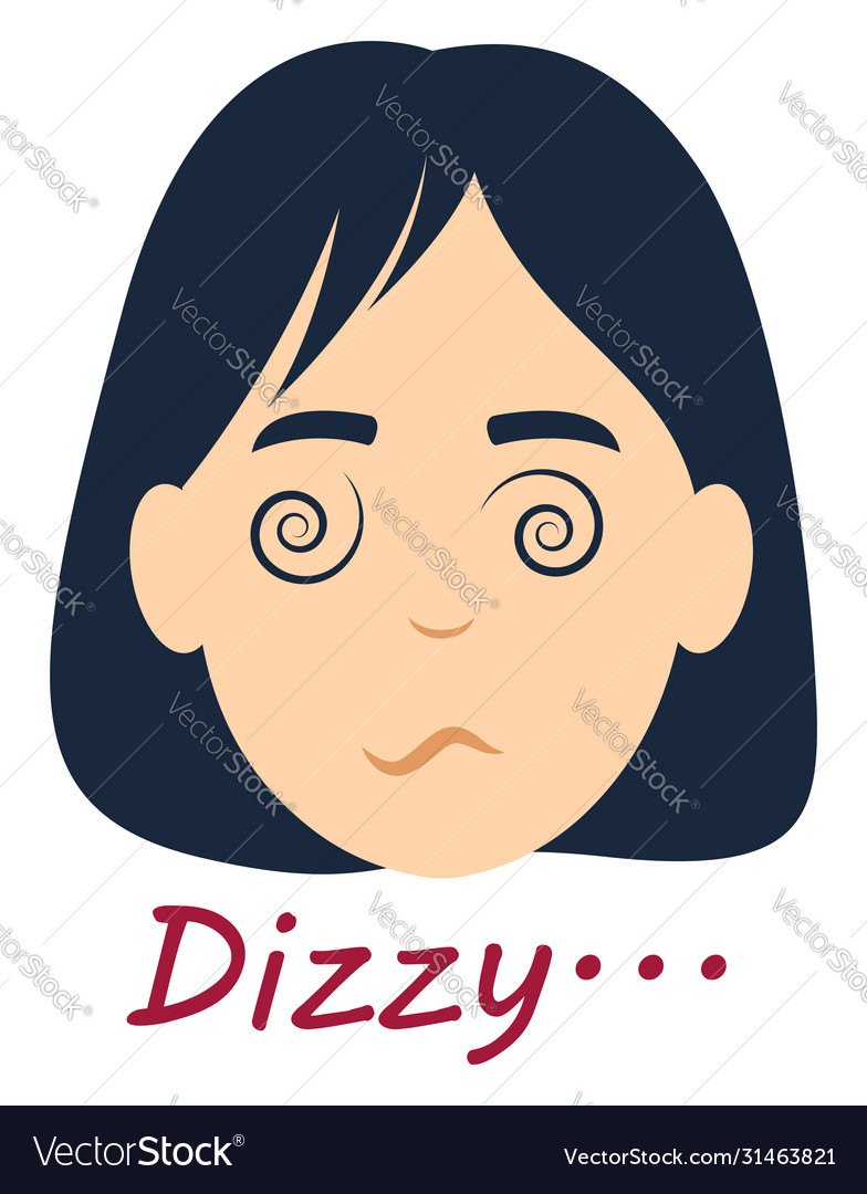 Dizzy girl on white background