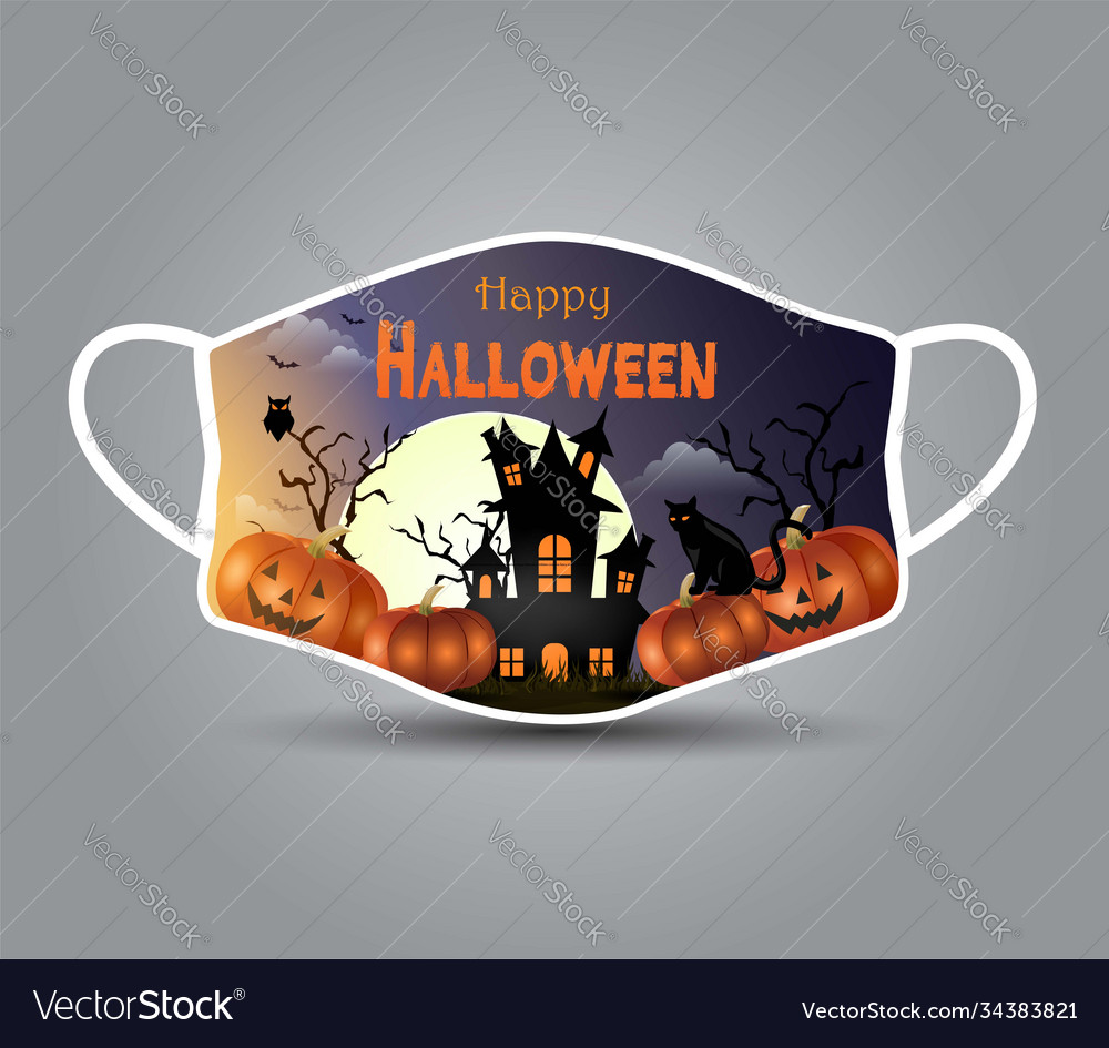 Halloween printable face mask design Royalty Free Vector