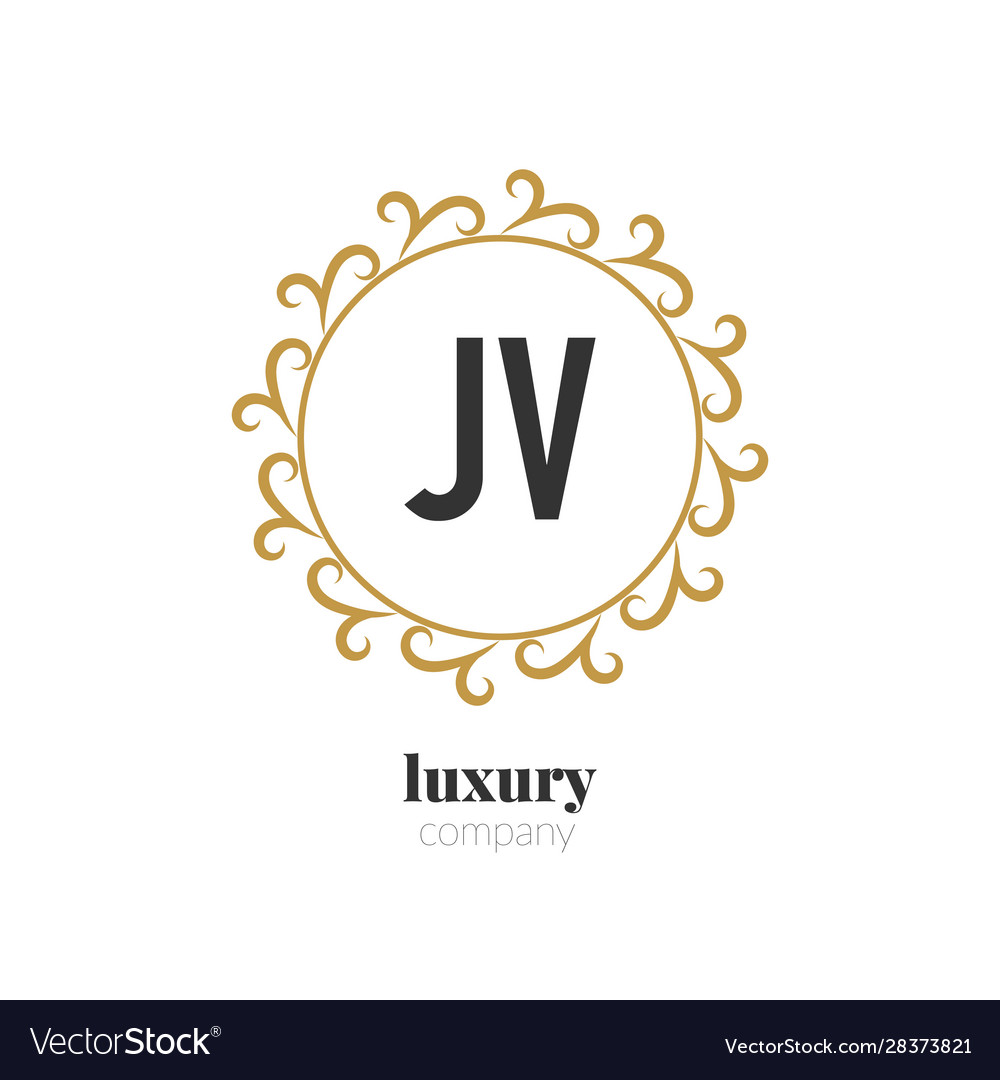 Initial letter jv luxury creative design logo