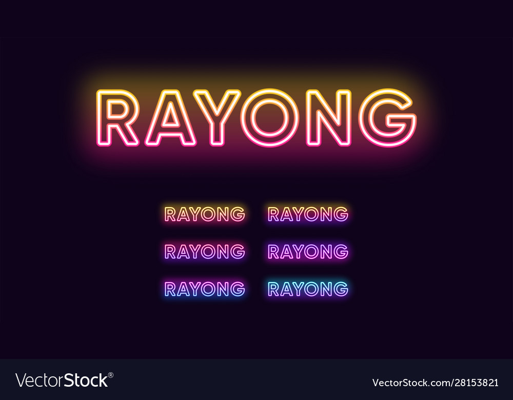 Neon rayong name resort city in thailand