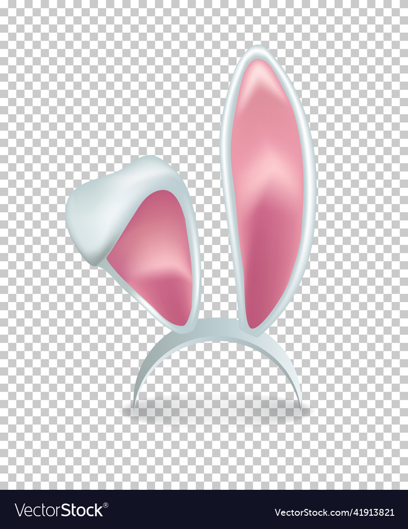 Pink Rabbit Ears Isolated On Transparent Vector Image