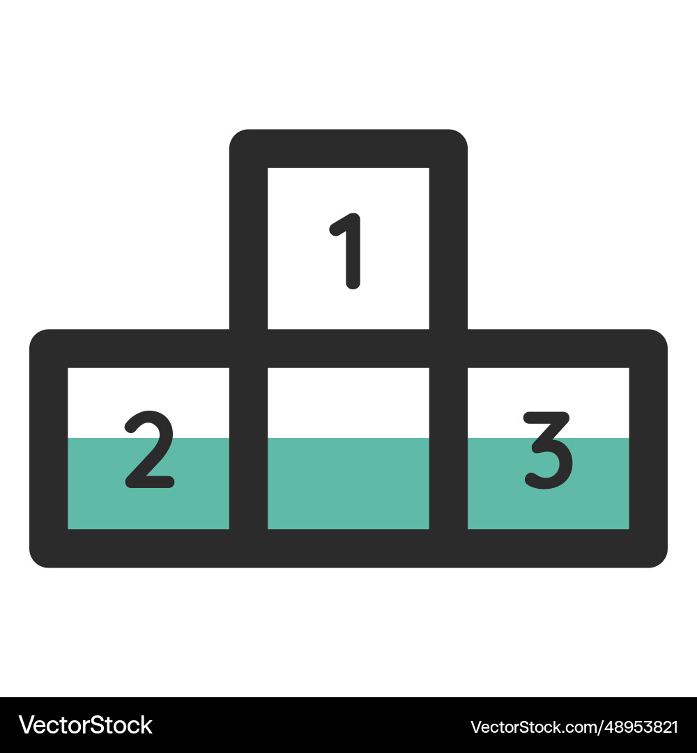 Podium colored stroke icon Royalty Free Vector Image