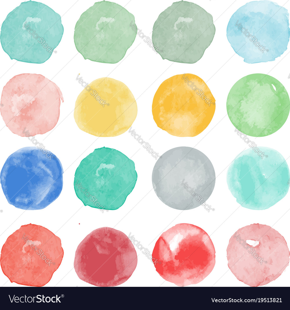 Set of watercolor shapes watercolors blobs Vector Image