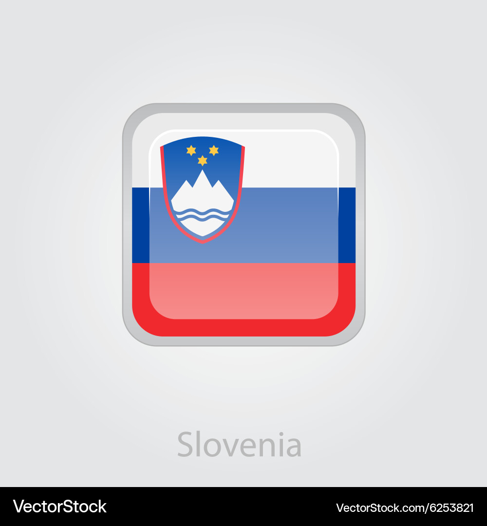 Slovenian flag button Royalty Free Vector Image