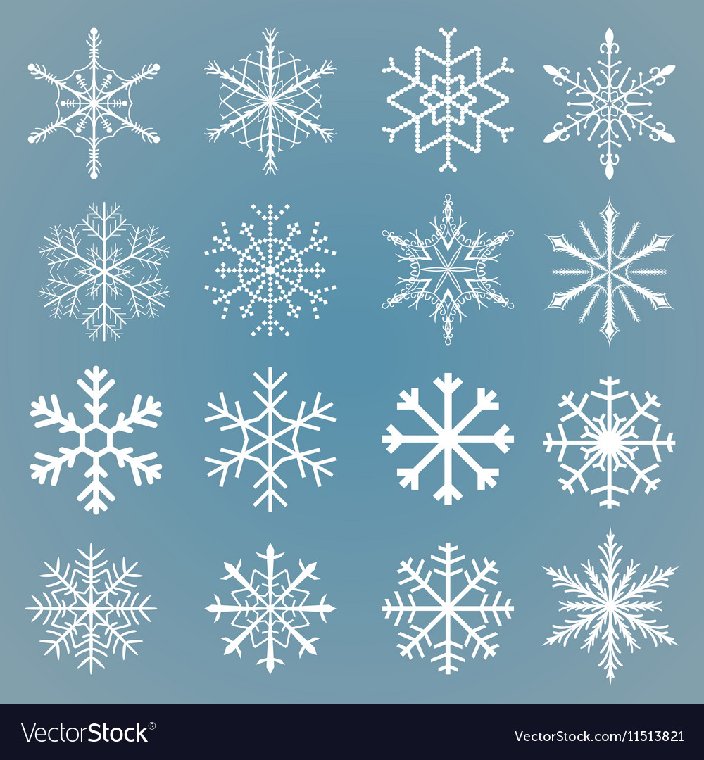 Snowflakes set Royalty Free Vector Image - VectorStock