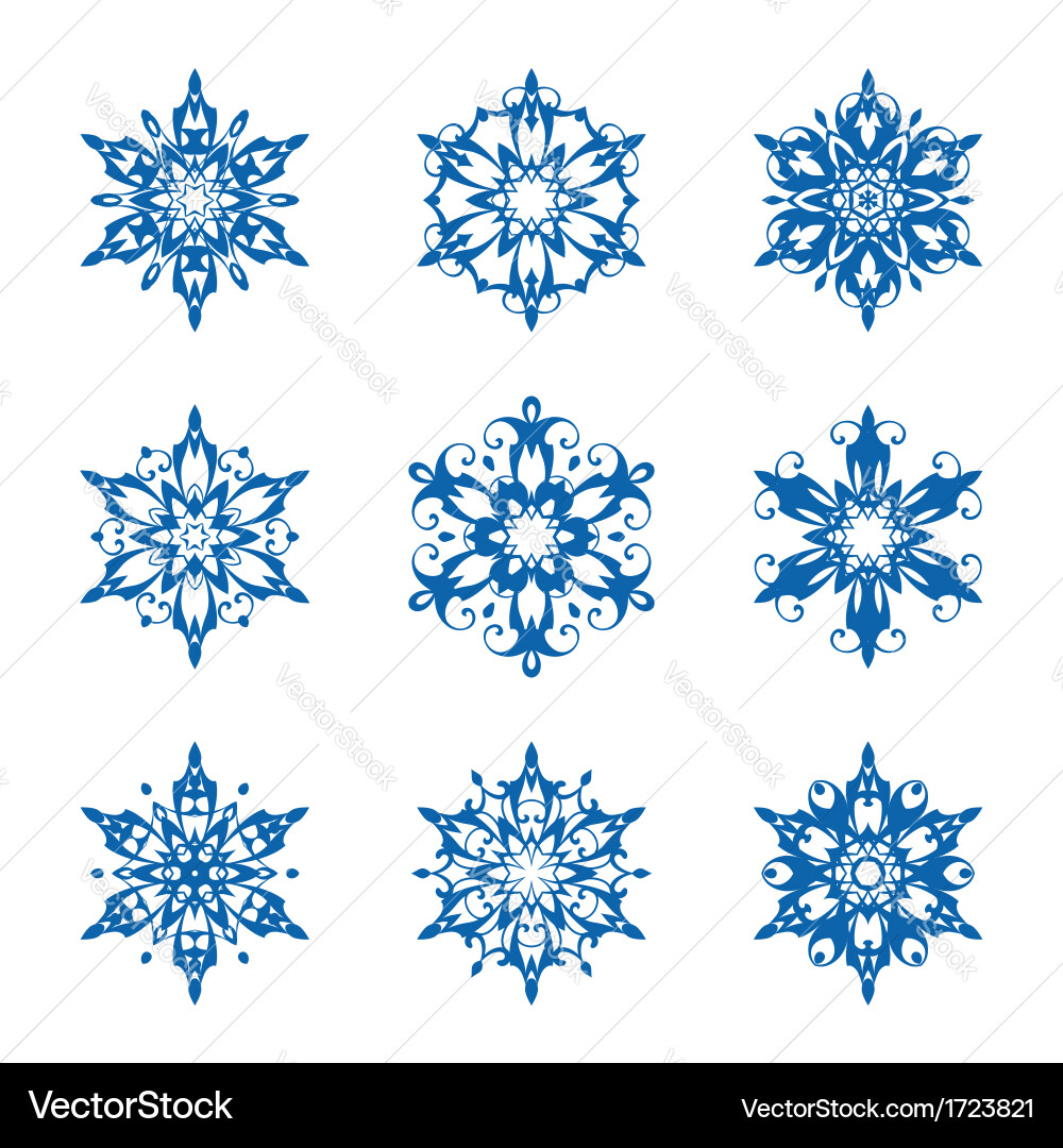 Snowflakes set Royalty Free Vector Image - VectorStock