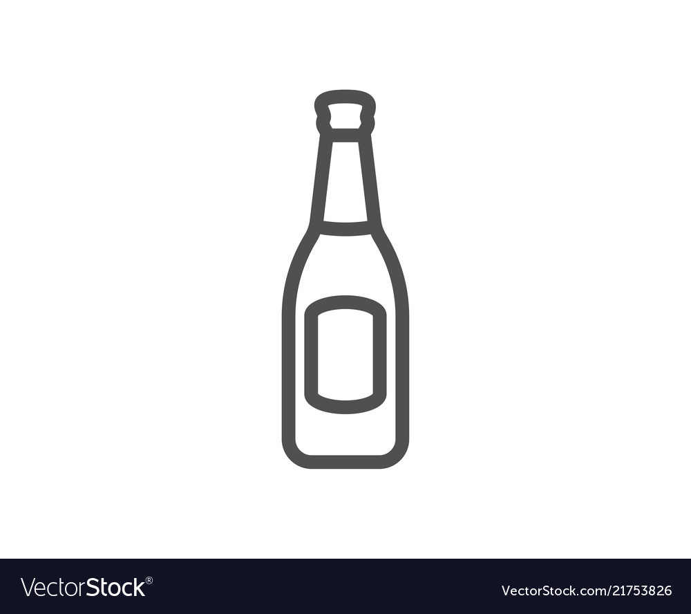 Beer bottle line icon pub craft sign Royalty Free Vector