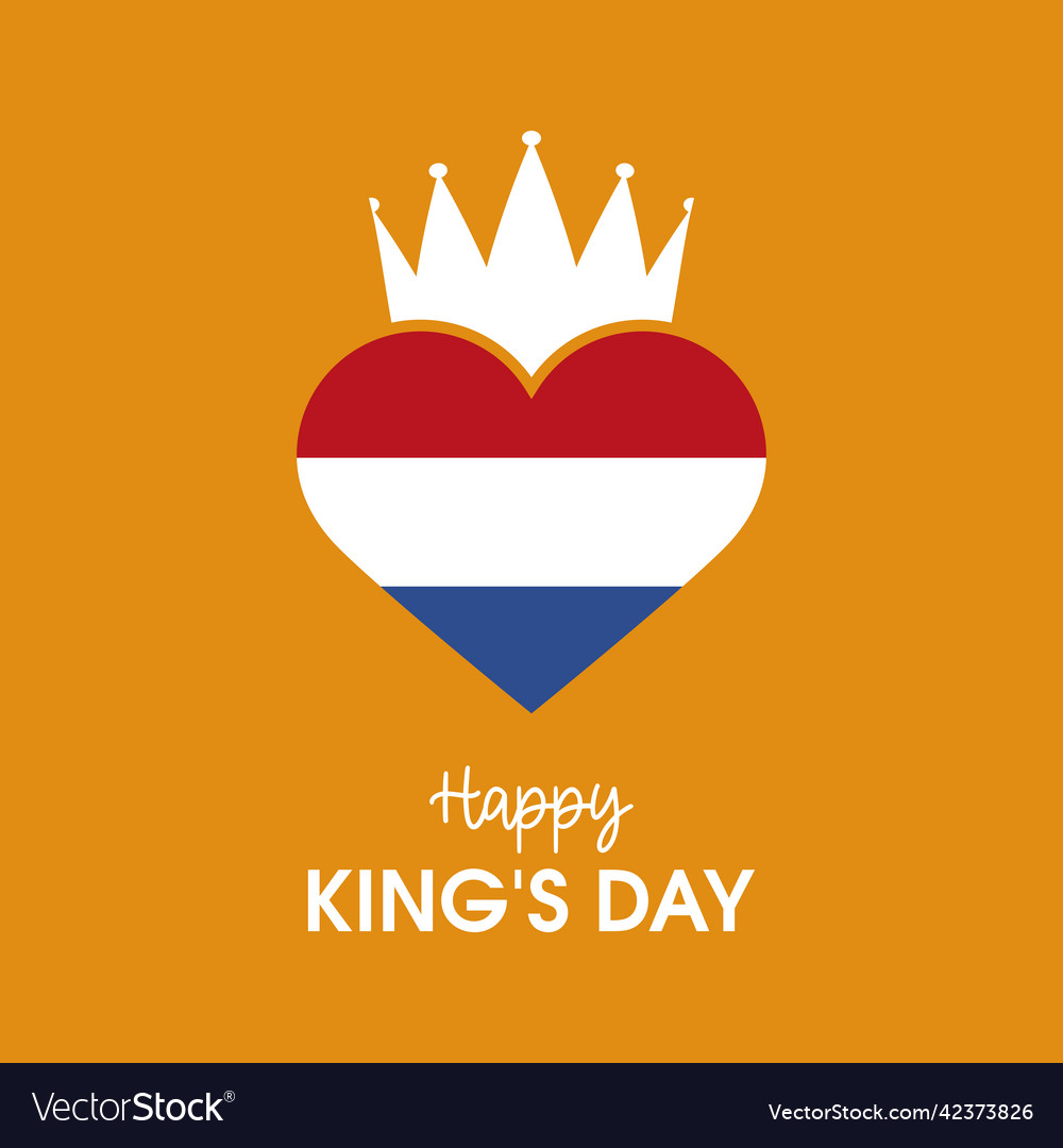 Happy kings day koningsdag greeting card Vector Image