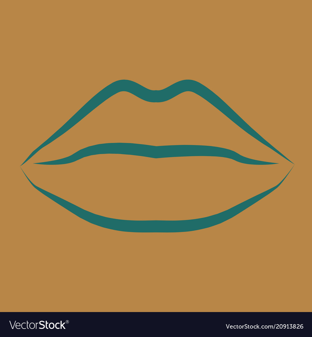 Lips kiss patch sticker isolated on color