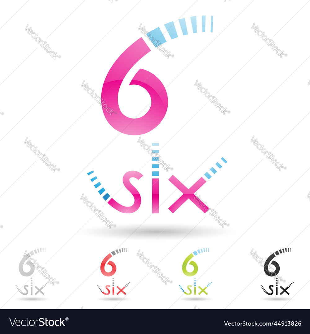 Magenta and blue abstract logo icon of number 6