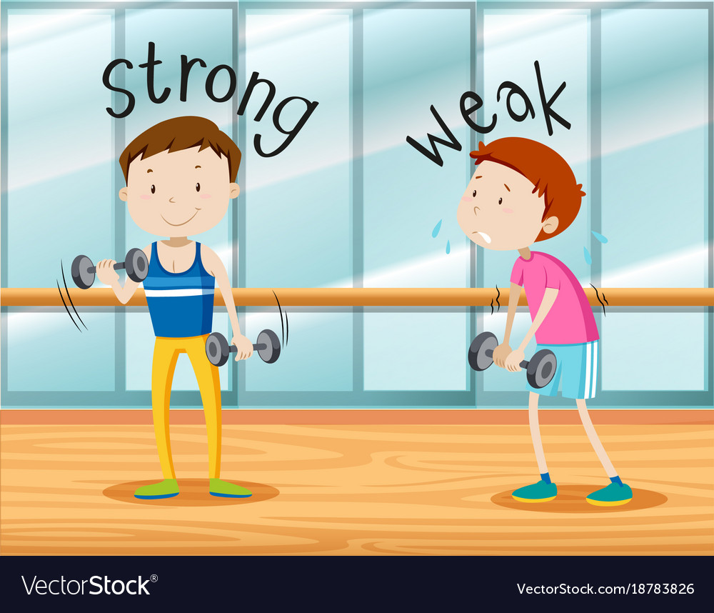 opposite-words-for-strong-and-weak-royalty-free-vector-image